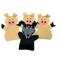 SET DE GUIÑOLES CUENTOS LOS TRES CERDITOS