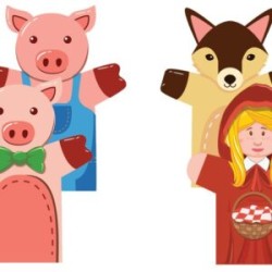 TITERES DE MANO CAPERUCITA ROJA C/4 PZAS