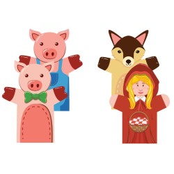 TITERES DE MANO CAPERUCITA ROJA C/4 PZAS