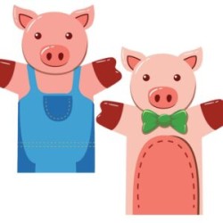 TITERES DE MANO LOS 3 COCHINITOS