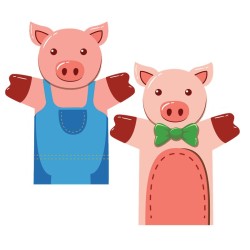 TITERES DE MANO LOS 3 COCHINITOS