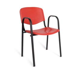 SILLA DE VISITA NOVA CROMADA CON BRAZOS