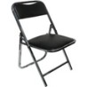 SILLA PLEGABLE CROMADA, TAPIZADA EN VINIL
