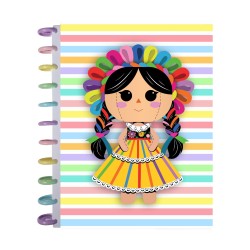 LIBRETA DE DISCOS MUÑECA MEXICANA